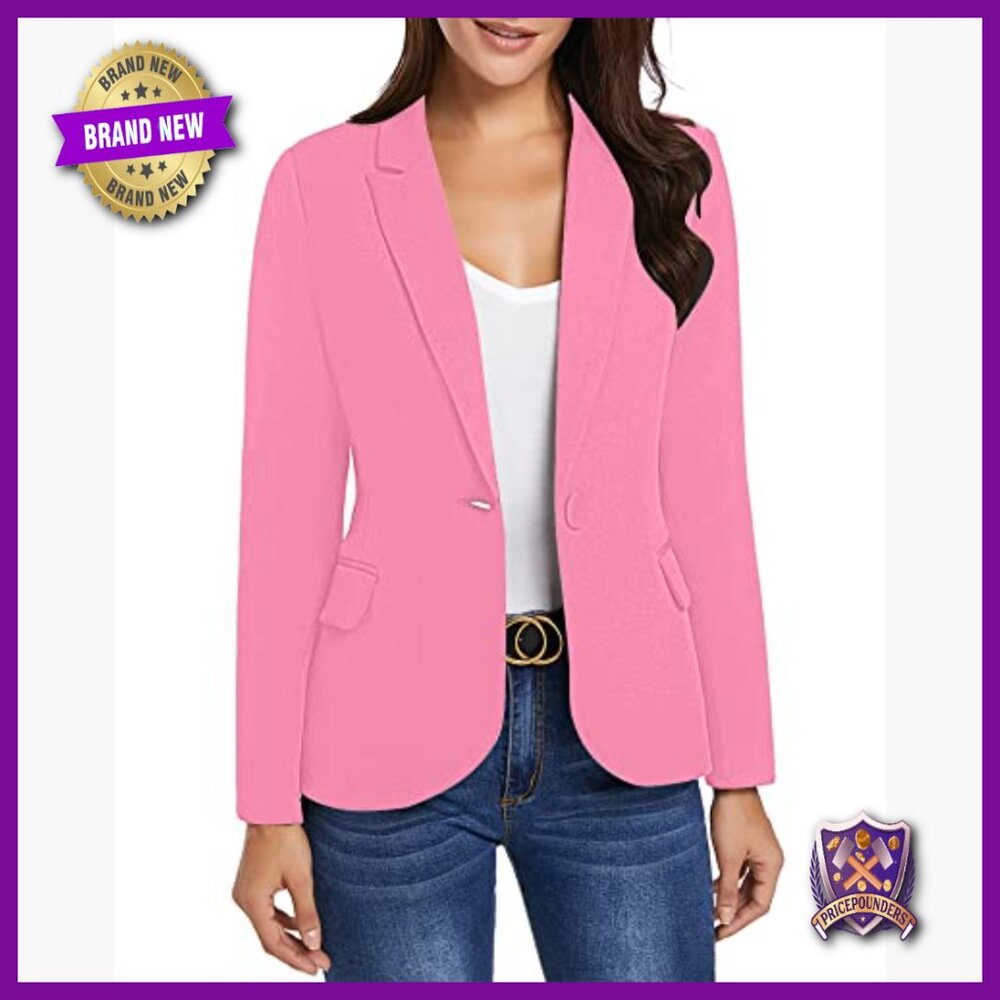 Polyester Blazer Notched Lapel Button Closure Poc… - image 5
